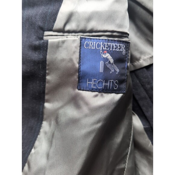 Hects Cricketeer Vintage Suit Jacket Men's 46R Dark Gray Wool Light Pinstripe - Picture 5 of 7